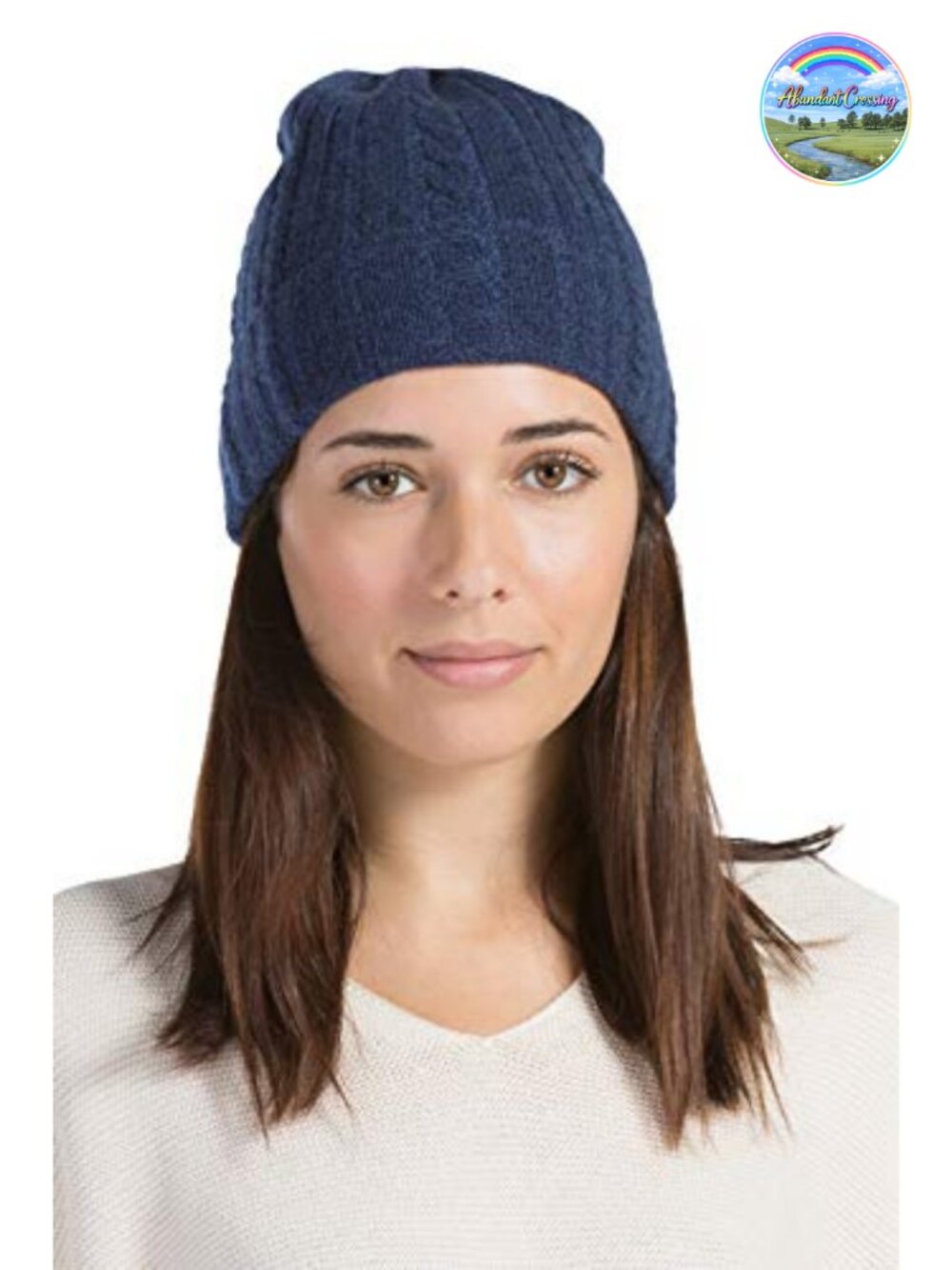 100% Pure Cashmere Cable Knit Hat, Super Soft Cuffed Beanie